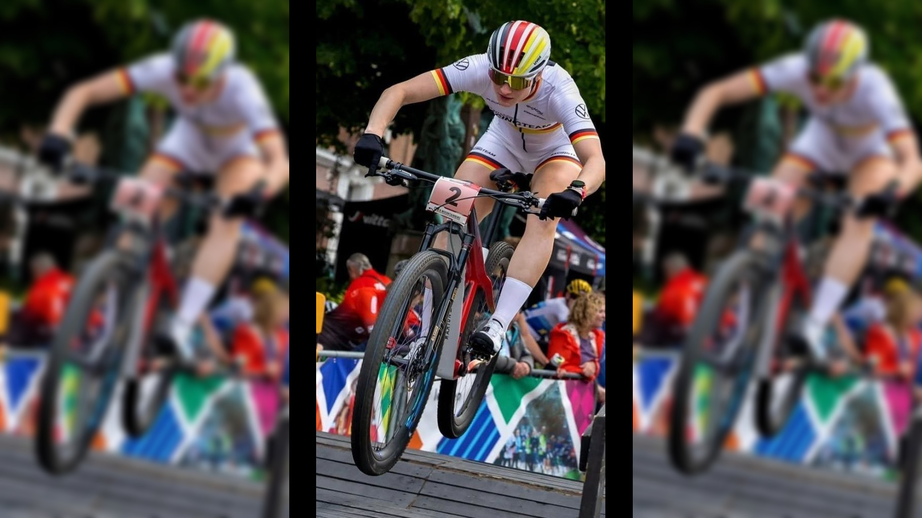 Das weie Trikot war das Ziel: MTB-Queen Marion Fromberger als  Weltcup-Fhrende zur Heim-WM